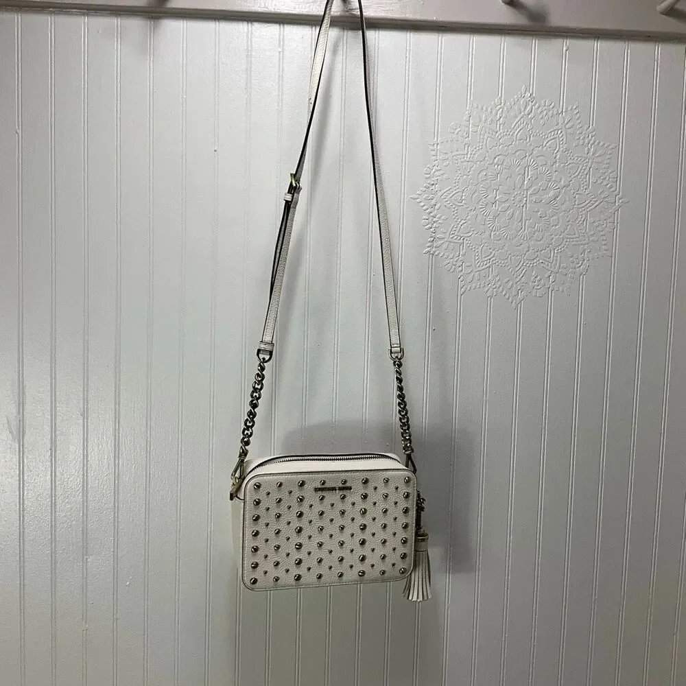 Michael Kors White Studded Crossbody Bag
